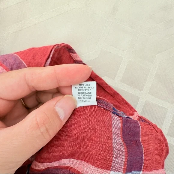 Taylor Stitch Men’s 100% Linen Plaid Short Sleeve Shirt Size 42 or Large - Picture 4 of 6